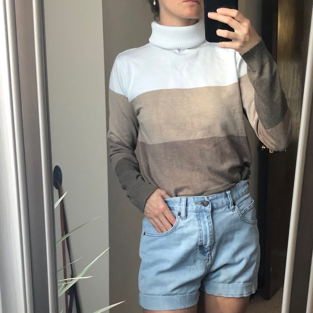 Turtle neck striped sweater